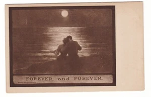 Lovers Romance full moon vintage postcard / American Postcard Series 134 - Bild 1 von 2