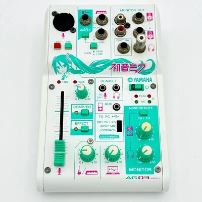 YAMAHA AG03-MIKU Hatsune Miku Webcasting Mixer 3-Channel USB Audio Used - Image 1 of 4