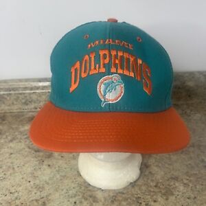 Vintage Miami Dolphins Snap Back Hat American Needle Nutmeg Made In USA