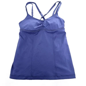 Lululemon Tanktop Damen 8 Criss Cross Doppelträger Blau Warrior Gepolstert BH Cup - Bild 1 von 8