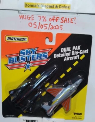 Nuevo de Lote Antiguo 1994 Matchbox 1:64 Skybusters paquete doble fuerza aérea e infantes de marina de Estados Unidos Foto 1 de 4