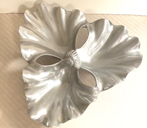 Vintage Snail BETTY BARRENA HANDCRAFTED Aluminum 3 section SERVING DISH Mexico - Picture 1 of 5