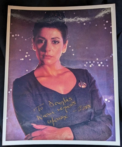 Marina Sirtis signed autographed photo Star Trek The Next Generation Deanna Troi Cover
