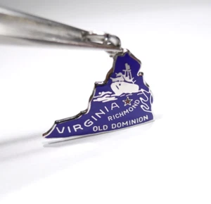 VINTAGE VIRGINIA STATE RICHMOND EMAILLE STERLINGSILBER ANHÄNGER CHARM - Bild 1 von 8