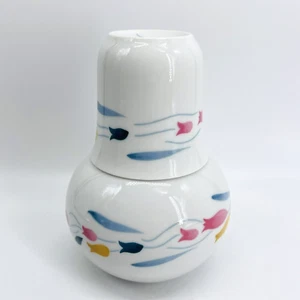 VINTAGE 1986 LILLIAN VERNON COMODINO/CARAFFA ACQUA COMODINO LILLIAN VERNON SET TUMBLE UP - Foto 1 di 10