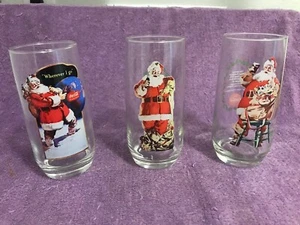 Vasos de colección Coca-Cola Haddon Sundblom Historical Santa' Serie II - Juego de 3. - Imagen 1 de 4