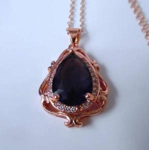 GORGEOUS AMETHYST ROSE GOLD PLATED PENDANT - Picture 1 of 7
