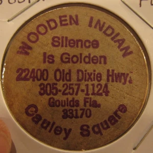 Vintage Holz Indianer Goulds, FL Holz Nickel - Medaille Florida - Bild 1 von 2