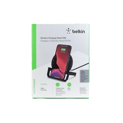 BELKIN BOOST CHARGE WIRELESS CHARGING STAND 10W FOR IPHONE 12 11 PRO WIB001BTBK - Image 1 of 4