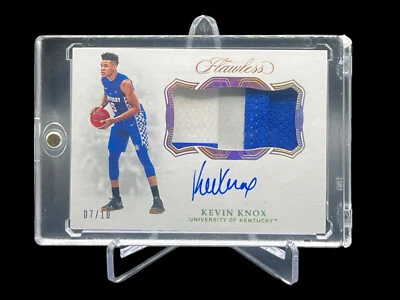 2019-20 Panini Flawless Collegiate Kevin Knox Gold Patch Auto /10 #27 Kentucky - Image 1 of 2