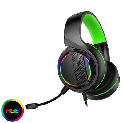Gaming Headset Headphones With Microphone LED For PC Laptop PS4 PS5 Xbox One UK - Image 1 of 4