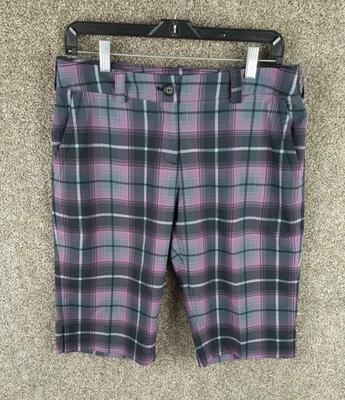 Bermudas a cuadros Nike Golf Tour Performance para mujer 6 púrpura negro Dri Fit Foto 1 de 4