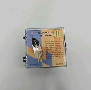 2002 Salt Lake Olympic Pin Native American “Eagle Feather”, 1.75/.5”, RARE - Picture 1 of 2