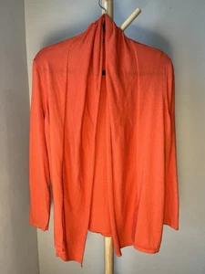 J MCLAUGHLIN Strickjacke Pullover Gr. Large orange offen Wickel Schal Langarm G10 - Bild 1 von 6