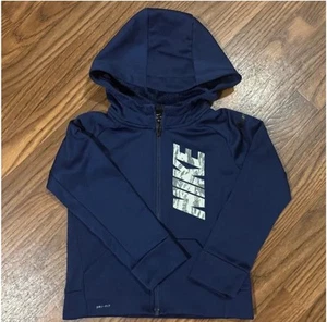 Nike Dri Fit * Full Zip Up Sweatshirt Hoodie * Size 4T * Full Nike Spell Out - Picture 1 of 5