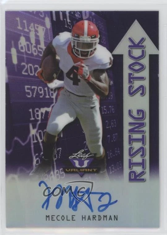 2019 Leaf Valiant Rising Stock Purple /20 Mecole Hardman Jr Rookie Auto RC - Image 1 of 2