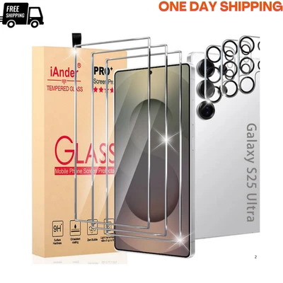 Samsung Galaxy S25 Ultra Screen & Camera Lens Protector Tempered Glass 5 in 2 HD - Image 1 of 4