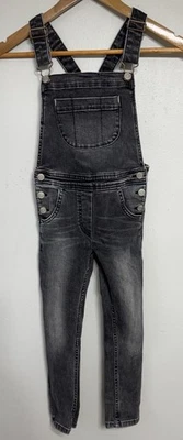 Mini Boden Overalls Girls Size 6-7 Years Jean Denim Gray Bibs Pockets Adjustable - Image 1 of 4