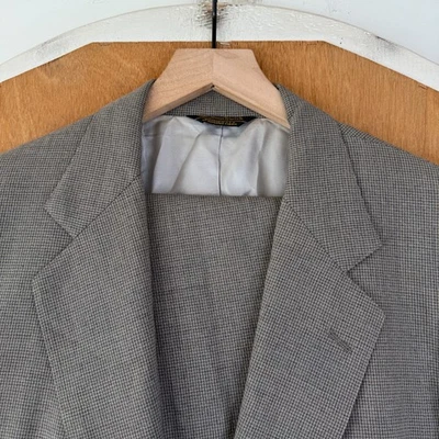 VTG Southwick Suit Mens 40R Taupe 2 Button 100% Wool Canvas Hopsack Pants 36x28 - Image 1 of 4