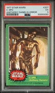 1977 Topps Star Wars C-3PO Error #207 PSA 5 - Picture 1 of 2