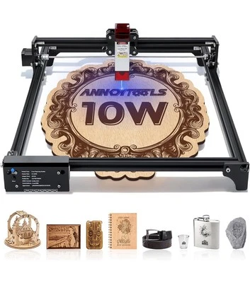 LUNYEE 10W Lasergravierer Cutter 400mm x 400mm Holzbearbeitungsmaschine Hohe Genauigkei