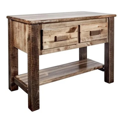 Montana Woodworks Homestead Wood Console Table with 2 Drawers in Brown - Image 1 of 4