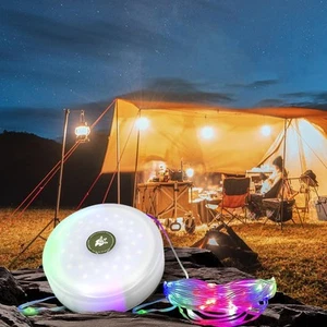 Lámpara de Cadena de Luces Portátil 2 en 1 para Camping Exterior Tienda de Campamento Deco Impermeable - Imagen 1 de 18
