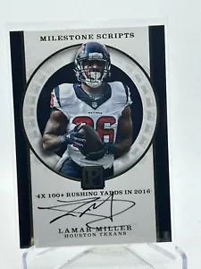 2017 Panini Pantheon Card #MS-LM On Card Autograph SN /25 SP Texans Lamar Mille - Picture 1 of 2