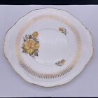 Dorchester Fine Bone China Cake Plate 26cm Yellow Rose Pattern Vintage, England