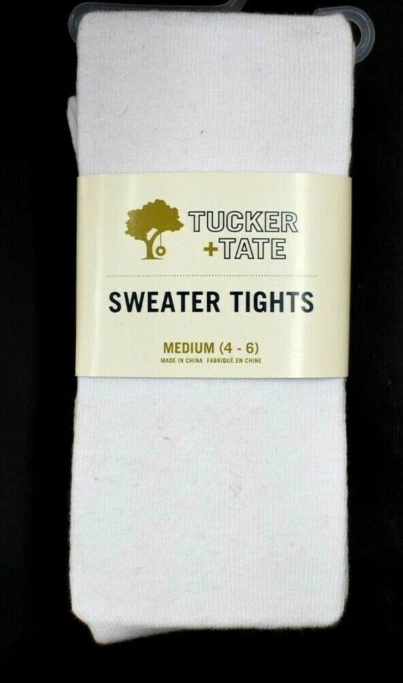 Tucker + Tate Niñas Suéter Blanco Tejido Medias Algodón Elástico Mezcla 4-6 Foto 1 de 4