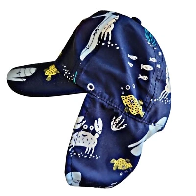 Шляпа для младенца темно-синяя шапка солнцезащитный щиток шейный щиток 0-9 месяцев картер рыба краб - Изображение 1 из 4