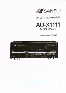Sansui Bedienungsanleitung für AU- X 1111 deutsch Copy - Picture 1 of 1