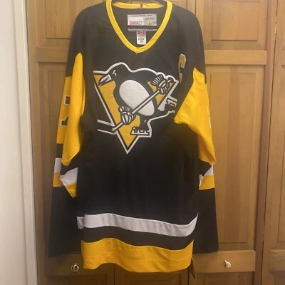 Camiseta Sidney Crosby Pittsburgh Penguins CCM 87 Negra - Talla 56 - XXL NUEVA CON ETIQUETAS Foto 1 de 4