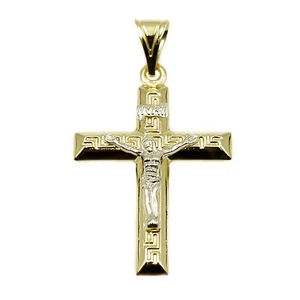 Colgante Cristo Crucifijo Oro 14k Dos Tonos - Imagen 1 de 2