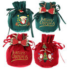  4 Pcs Christmas Apple Bag Favor Xmas Drawstring Gift Bags Wrapping Storage