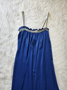 Vtg GOSSARD ARTEMIS Nightgown Lingerie Dress Sleeveless Sz Petite Blue Yellow - Picture 1 of 8