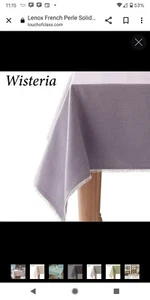 Lennox French Perle Tablecloth with Decorative Trim Wisteria Easter 60x84 New - Picture 1 of 3