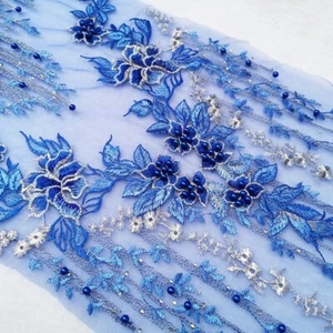 Parche con apliques florales bordados malla de encaje costura para vestido de noche de boda - Imagen 1 de 20