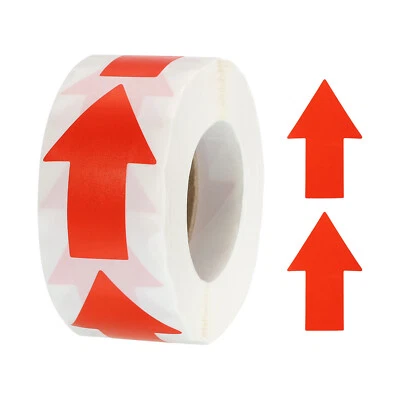 Pfeil Aufkleber Etiketten 500 Zählen/Rolle 1.3x2" Rot Selbstklebende Pfeilformen - Bild 1 von 4