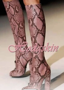 Runway Snake Pattern Round Toe Boots - Picture 1 of 2