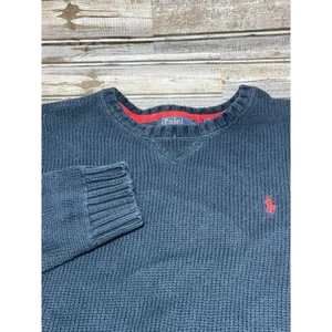 Polo Ralph Lauren Kids Crewneck Sweater Blue Logo Size M - Picture 1 of 6