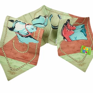 Western Cowgirl Hat Horse Boots Horseshoes Indoor Outdoor 72" Table Runner - Picture 1 of 3