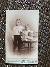 Sehr altes CDV Foto, 2 Kinder, um 1895, Mergentheim/Wertheim