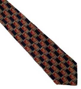 Navy & Red Silk Necktie by The Metropolitan Museum of Art Warrior & Vase Pattern - Picture 1 of 4