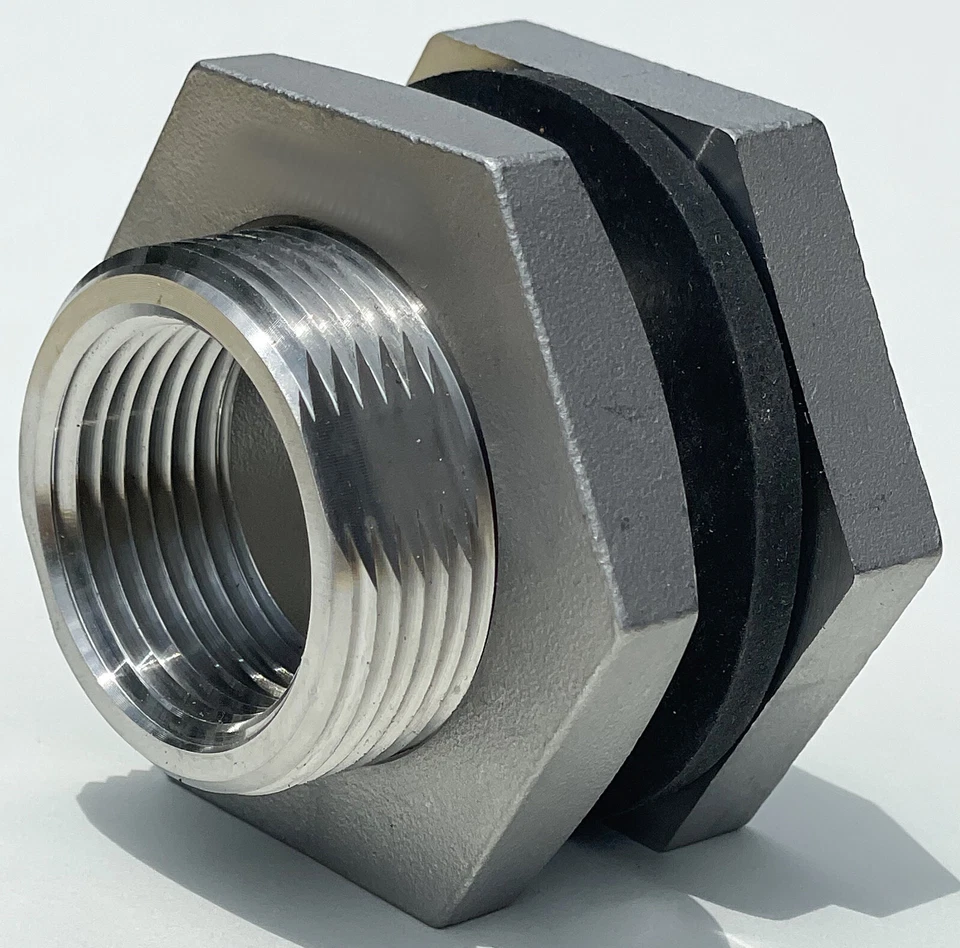 1" Stainless Steel Bulkhead Fitting - Tank Adapter - Storage Tank Bulkhead SS316 - Image 1 of 4