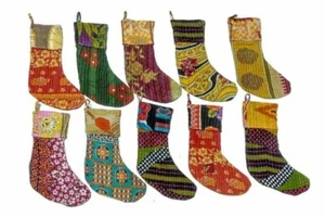 50 Medias Kantha Medias de Navidad India Hechas a Mano Medias Vintage - Imagen 1 de 2