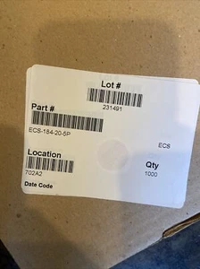ECS INC. INTERNATIONAL CRYSTAL OSCILLATORS - ECS-184-20-5P-TR QTY: 1000 = 1 REEL - Picture 1 of 3