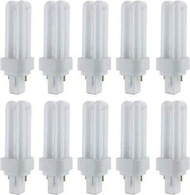 10Pack CFL Double U-Shaped Twin Tube, 3000K, PLD 2-Pin, 9W, G23-2, 525LM - Image 1 of 4