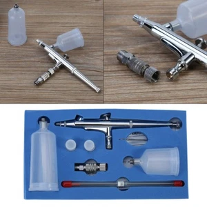 0.2/0.5mm Dual Action Airbrush Kit Gravity Feed Spray Gun Tattoo Nail Art Makeup - Picture 1 of 10