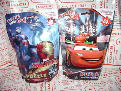 2 rompecabezas sobre la marcha Marvel Iron Man 3 y Disney Pixar Cars 88561 y 26661 Foto 1 de 4